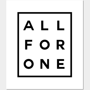 All For One Boxed (Black) Posters and Art